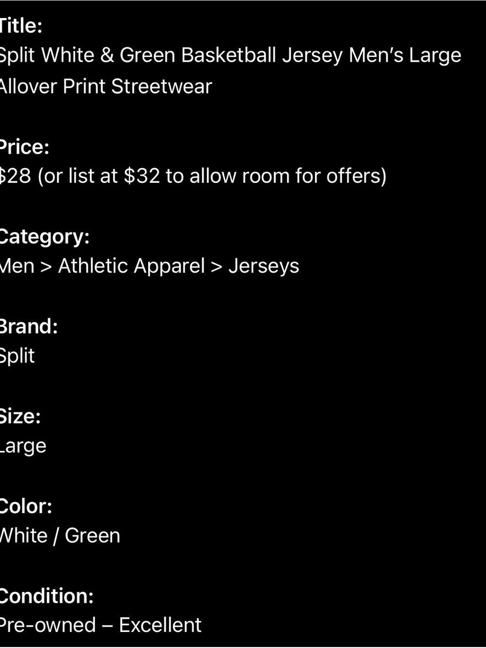 split White and Green Mesh Sleeveless Jersey - Picture 2 of 3